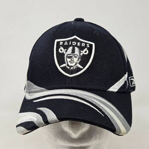VINTAGE OAKLAND RAIDERS NFL FOOTBALL REEBOK SWIRL ONE SIZE STRETCH HAT CAP